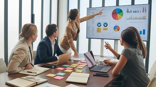 A team of professionals creating a client segmentation strategy