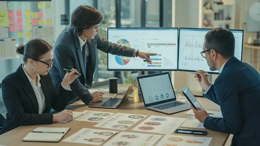 Professionals doing in-depth analysis of a specific demographic for client segmentation.