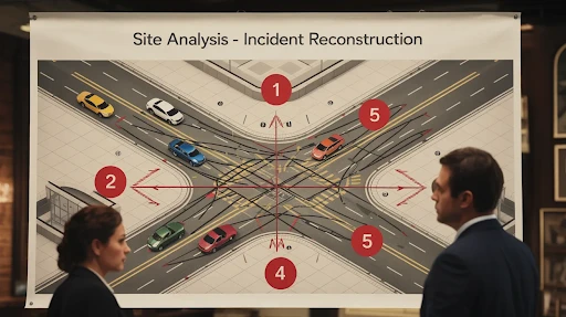 Site analysis with the help of trial graphics