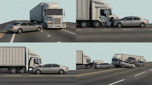 Vehicle and truck accident case animation